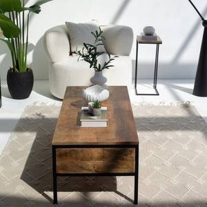 Mesa de Centro de Madera de Mango con Dos Cajones, Modelo Zenova Stellar, para Decoración Moderna de Sala de Estar - Product Image 4