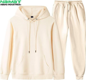 Conjunto de chándal de lujo de punto acanalado para hombre: Top elegante de manga larga y pantalón suave, cómodo y acogedor para el día a día. - Product Image 3
