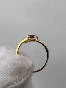 Bague en rubis naturel spécial, taille poire, vintage, argent sterling 925 plaqué or 14 carats, bijoux de fiançailles pour femmes - Product Image 2