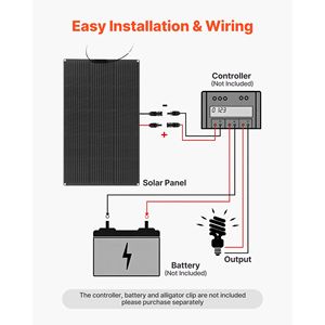 Panel Solar Monocristalino Semiflexible de 100W, 23% de Eficiencia, Cargador Flexible para Conexión a Red con Salida MC4 - Product Image 3