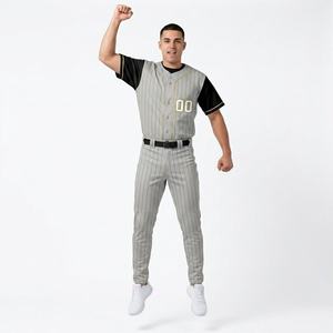 Nuevo Diseño de Uniforme de Béisbol, Estilo Moderno, Uniforme de Béisbol de Color Sólido de Primera Calidad, Absorbente de Humedad, Cierre de Botones - Product Image 4