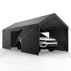 Tettoia per Auto 10 X 20 FT, Resistente ai Raggi UV, Portatile, con Pareti Laterali e Porta Rimovibili, per Esterni - Product Image 6
