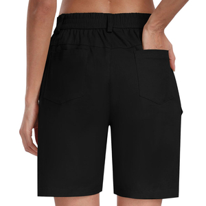 Shorts cargo para mujer de alta calidad, de secado rápido, transpirables, personalizados, de algodón, con botones y múltiples bolsillos. - Product Image 2