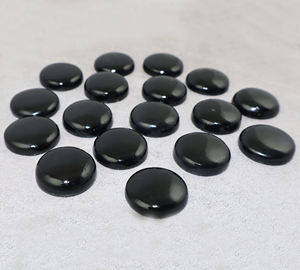 Pierre précieuse cabochon en onyx noir naturel, forme ronde, 18 mm, pierre en vrac pour la fabrication de bijoux, vente en gros - Product Image 3