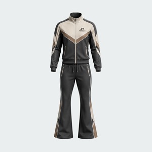 Conjunto Deportivo de Invierno para Hombre, Personalizable, Corte Regular, Sudadera con Cierre, Pantalones Deportivos Acampanados, Forro Polar Ecológico, Tallas Grandes - Product Image 3