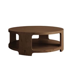 Mesa de centro redonda de madera de teca maciza Noventra, mesa de centro de madera, muebles modernos para sala de estar, colección Hotel Cafe Indonesia - Product Image 5