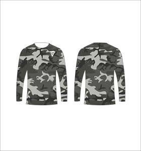 T-shirt à manches longues pour homme, gris camouflage, col rond, imprimé camouflage, léger, streetwear, mode, confortable, pour tous les jours - Product Image 1