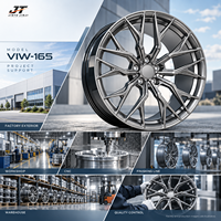 Jantes forgées Mesh Snowflake 18-22 pouces, finition Gunmetal avec face usinée, monobloc VIW-165 pour BMW Audi Mercedes-Benz