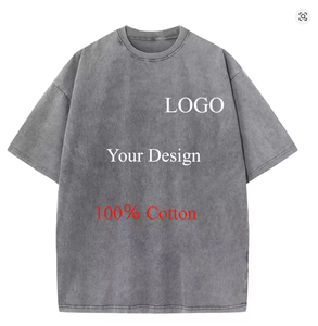 T-shirt vintage personnalisé pour homme, coupe oversize, épaules tombantes, style Harajuku, coton lourd 100%, streetwear, hip hop, t-shirts lavés - Product Image 2
