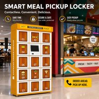 Casier intelligent de récupération de repas à simple face, armoire de stockage électronique de repas avec porte en verre trempé, sur pied, pour centres commerciaux et hôpitaux