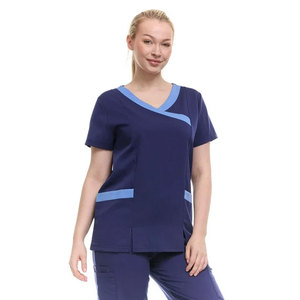 High Quality Women's Medical Scrubs Set Professional Nursing Uniform V-Neck Hospital Clinical Wear Dental Clinic Workwear Suit - Product Image 1