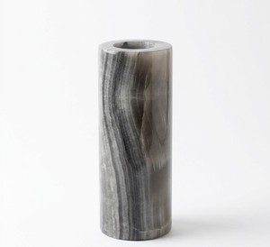 Natural Grey Smoky Onyx Cylinder Vase Handmade Straight Tube Stone Flower Vase Wholesale Custom Logo Home Decor Tabletop Decor - Product Image 1