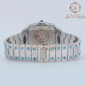 Mossinate Stainless Steel Diamond <b>Watch</b> Elegant Gold and Silver Timepiece with Genuine Diamond Detailing and Waterproof Feature - Product Image 5
