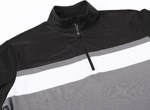 เสื้อกอล์ฟผู้ชายแขนยาว คอเต่า คอปกสีตัดต่อ ซิปเสื้อโปโลสำหรับผู้ชาย - Product Image 4