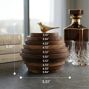 Posavasos Magnéticos Apilables de Madera de Nogal Hechos a Mano, Posavasos Escultóricos de Madera con Soporte Magnético, Elegantes para Escritorio y Mesa - Product Image 2