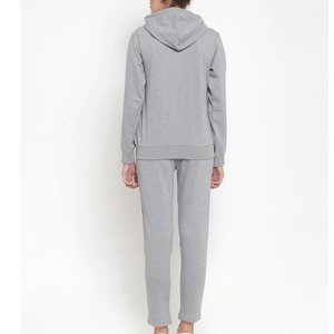 ชุดวอร์มฤดูหนาวสำหรับผู้หญิง แบรนด์ส่วนตัว คอตั้ง ผ้าระบายอากาศ 100% ผ้าฝ้าย ชุดจ็อกเกอร์ 2 ชิ้น ชุดยาว - Product Image 4