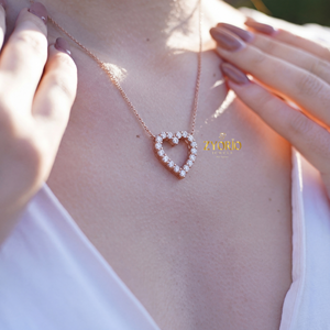 Collar con Colgante de Diamante Cultivado en Laboratorio en Forma de Corazón, Cadena de Oro de Plata de Ley 925, Collar de Amor para Mujer, Joyería de Regalo Romántico - Product Image 4