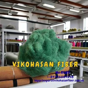 ใยสังเคราะห์ GRS Staple Fibre จากผู้ผลิต Vikohasan ประเทศเวียดนาม รีไซเคิล แข็งแรง 20D SD สีเขียว สำหรับทำแผ่นรองที่นอน พรม วัสดุบุผนัง วัสดุเติมเต็มแบบไม่ทอ และคอนกรีต - Product Image 3