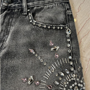 2026 New Arrival Men’s Rhinestone Shorts 100% Cotton High Quality Quick Dry <b>Elastic</b> Waist Casual Gym Streetwear - Product Image 4