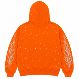 Premium 100% Cotton Winter All Over Rhinestone Graphic Zip Hoodie <b>Y2K</b> Flame <b>Streetwear</b> Custom Logo OEM ODM - Product Image 6