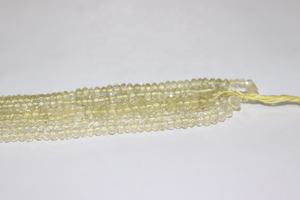 Cuentas Rondelle facetadas de cuarzo limón Cuentas Rondelle de cuarzo limón - Product Image 3