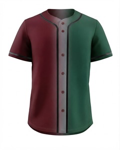 Maillot de baseball unisexe à blocs de couleur, manches courtes, boutons sur le devant, respirant, polyester, coupe régulière pour adulte, vêtements de sport toutes saisons - Product Image 1