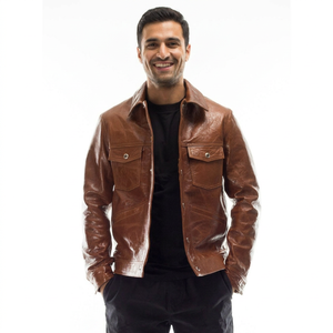 Custom Made Genuine Sheepskin Cowhide Leather Jacket for <b>Men</b> and Women Luxury Embossed for Winter Racing jacket for <b>men</b> - Product Image 1