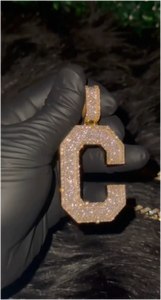 Joyería de Rapero Personalizada de Alta Calidad, Plata 925, Moissanita VVS, Colgante con Inicial de Letra, Estilo Hip Hop - Product Image 1