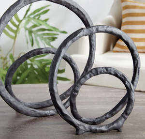 Multi round Shape Black Color Aluminum Metal Sculpture <b>For</b> Living Room <b>Table</b> Decoration Unique Design Round Metal Sculpture - Product Image 6