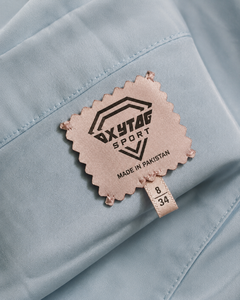 Étiquette de vêtement ronde en tissu Oxytag Sport, fabriquée au Pakistan, taille 8/34, découpée au laser, imprimée, étiquette principale, prix de gros, OEM personnalisé - Product Image 3