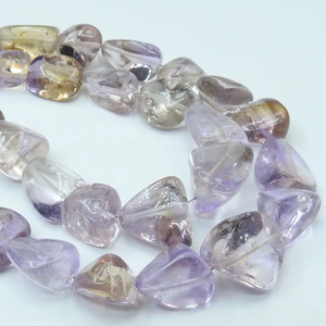Ametrine Tumble Nugget, multi-tons, facettée, polie, 8 pouces, environ 15-20 mm de long, pierre naturelle, certifiée par un tiers - Product Image 1