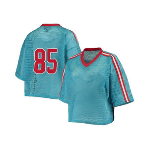 เสื้อฟุตบอลตาข่ายคอวีแขนสั้นเสื้อฝึกซ้อมแห้งเร็วระบายอากาศได้ดีเสื้อกีฬา - Product Image 5