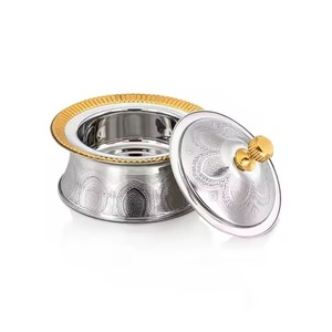 Olla de Metal Moderna para el Hogar, Diseño Contemporáneo, Cazuela Aislada para Alimentos, Tazón para Servir Comida - Product Image 5