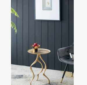 Style Rattan Modern Side <b>Table</b> With <b>Round</b> Top And Decorative Base For Living Room Furniture - Product Image 4