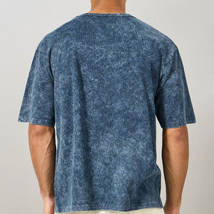 Oem High Quality Acid Wash 100% Cotton Heavyweight Vintage Streetwear Quick Dry Crew Men Fitness T-shirts Wholesale Supplier - Product Image 4