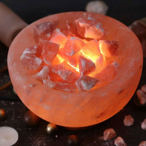 Idea de Regalo: Lámpara de Sal con Trozos de Sal para Cuenco de Fuego, Luz Ambiental Suave, Oferta a Precio Mayorista - Product Image 3