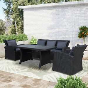 Juego de Muebles de Jardín PHU LINH, 4 Sofás con Mesa y Sillas, Moderno, 5 Plazas, Mimbre Sintético para Exteriores, Precio de Fábrica - Product Image 1