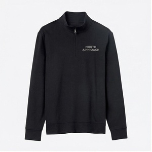 เสื้อสเวตเชิ้ตผู้ชายแบบคอซิป แบรนด์ North Approach ทรงปกติ สีดำล้วน คอตั้ง ระบายอากาศได้ดี สวมใส่สบาย เหมาะสำหรับฤดูใบไม้ร่วง - Product Image 1