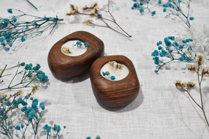 Set 2 Mini Square Wooden <b>Tea</b> <b>Light</b> Soy Wax Votive Candles Eco-Friendly Home Decoration for Indoor/Outdoor for Diwali <b>Christmas</b> - Product Image 3