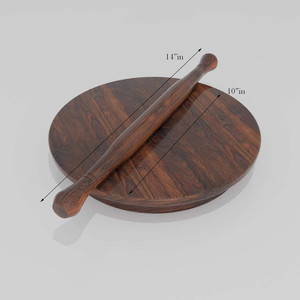 Wooden Chakla Belan Set | Eco-Friendly Floral Pattern <b>Rolling</b> <b>Pins</b> Pastry Board | Oven/Microwave Safe Chapati Roti Maker Home - Product Image 2