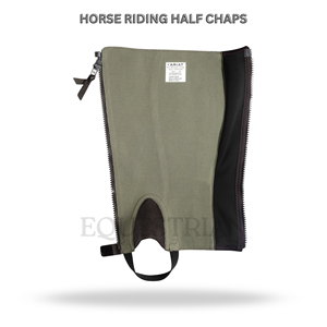 Horse Riding Leather <b>Half</b> <b>Chaps</b> Customized Equestrian Premium Leather <b>Chaps</b> for Training Riding and Competition Use - Product Image 2