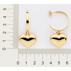Pendientes colgantes con forma de corazón, aleación de zinc chapada en oro real de 18 quilates, para mujer, regalo de joyería romántica a la moda - Product Image 3