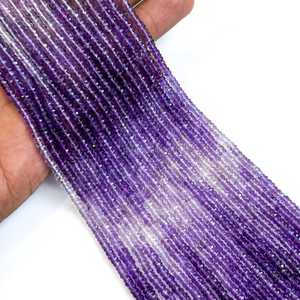 Cuentas facetadas de amatista africana natural de 3.5-4 mm, hilo de 13 pulgadas, cuentas de amatista de alta calidad para la fabricación de joyería. - Product Image 2