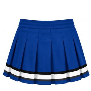 <b>White</b> Royal Blue Cheer Uniform Set Short Sleeve Top <b>Pleated</b> <b>Skirt</b> Team Sportswear Athletic Training Practice Performance Custom - Product Image 6