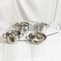 Ensemble de casseroles martelées écologiques en acier inoxydable de luxe avec couvercles en acier inoxydable pour la restauration à domicile – Vente en gros