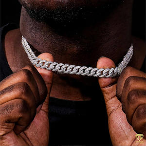 VVS Moissanite Diamond <b>Iced</b> <b>Out</b> Hip Hop <b>Chain</b> 925 Sterling Silver Bling Necklace for Men & Women - Product Image 3