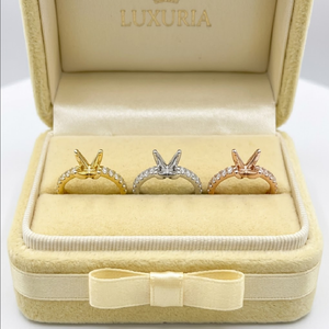 Usine directe 18k or blanc massif 0.41CT diamant naturel bijoux fins classique Semi monture bague de fiançailles femmes - Product Image 5