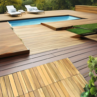 Acacia de haute qualité 300x300mm emboîtement écologique carreaux de terrasse extérieure moderne carré bois terrasse jardin Patio décor
