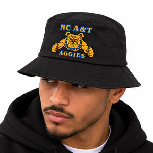 Sombrero de Pescador Bordado Personalizado al por Mayor NC A&T Aggies, Sombrero Universitario, Estilo Urbano, Fabricante de Marca Privada - Product Image 3