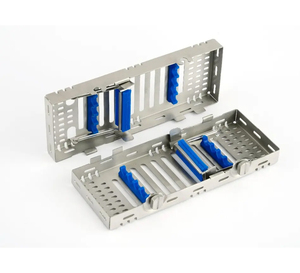 Cassette autoclave dentaire double étage en acier inoxydable réutilisable pour 8 instruments chirurgicaux, modèle Bone Bridge - Product Image 5